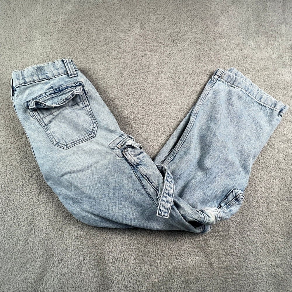 Aeropostale Low Rise Cargo Jeans Womens Small Light Y2K Distressed Utility Pants - Picture 14 of 15